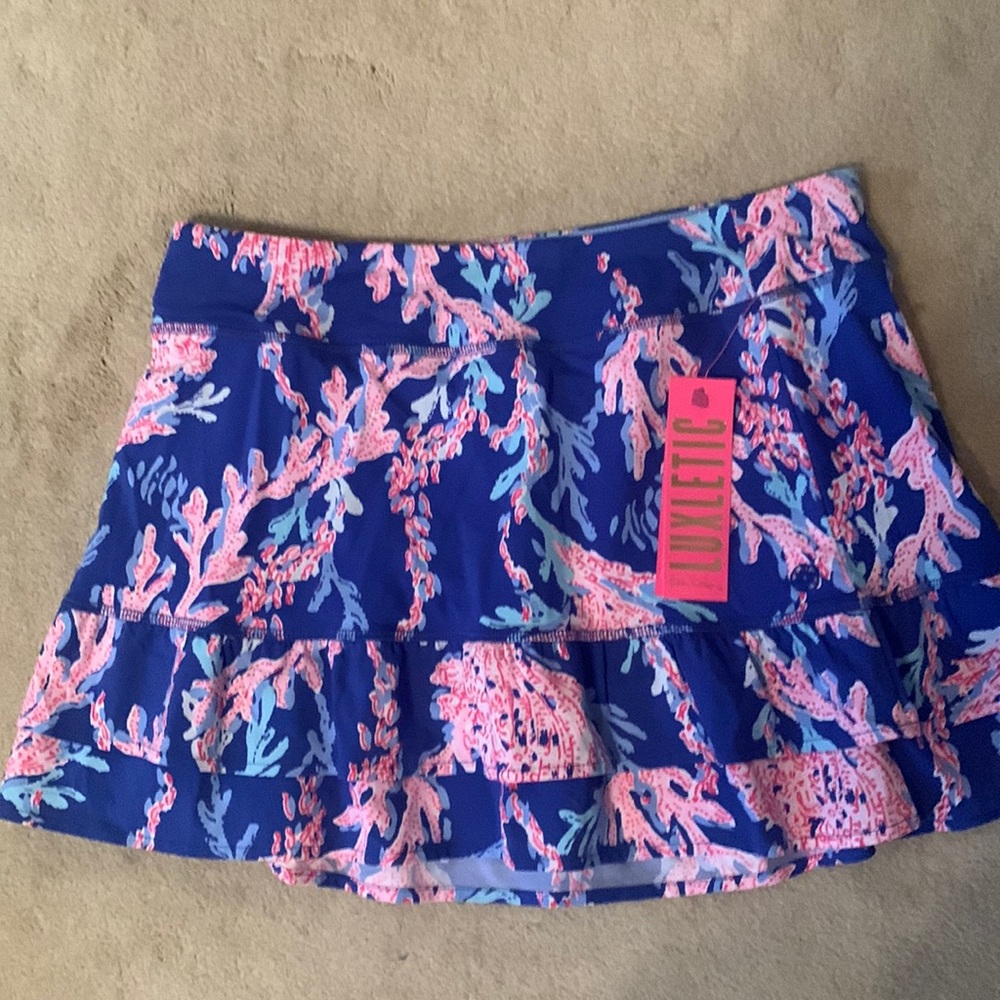 Lilly Pulitzer Skort medium borealis blue fern “swim on over”